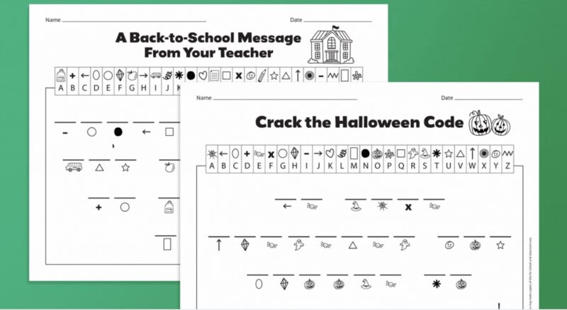 two crack the code worksheets 